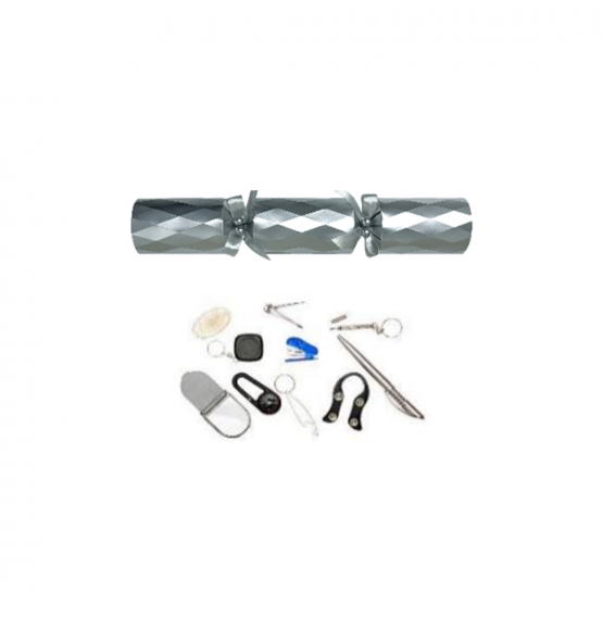 14" Diamond Silver Foil Christmas Crackers Mixed Box